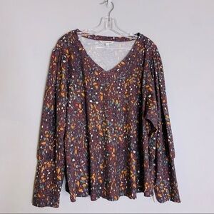 Zac & Rachel Women’s 3X waffle knit long sleeve puff shoulder v neck new
